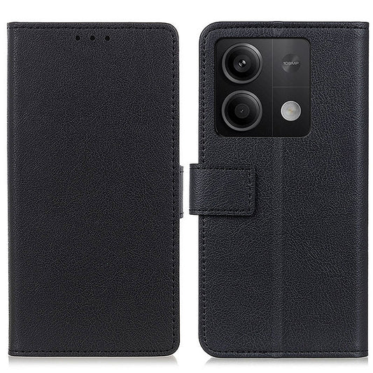 For Xiaomi Redmi Note 13 5G / 13 5G (China) Case PU Leather Shockproof Phone Wallet Cover - Black