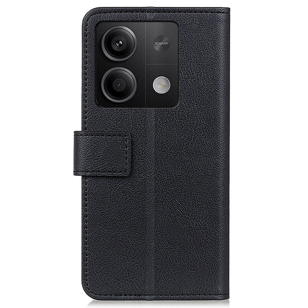 For Xiaomi Redmi Note 13 5G / 13 5G (China) Case PU Leather Shockproof Phone Wallet Cover - Black
