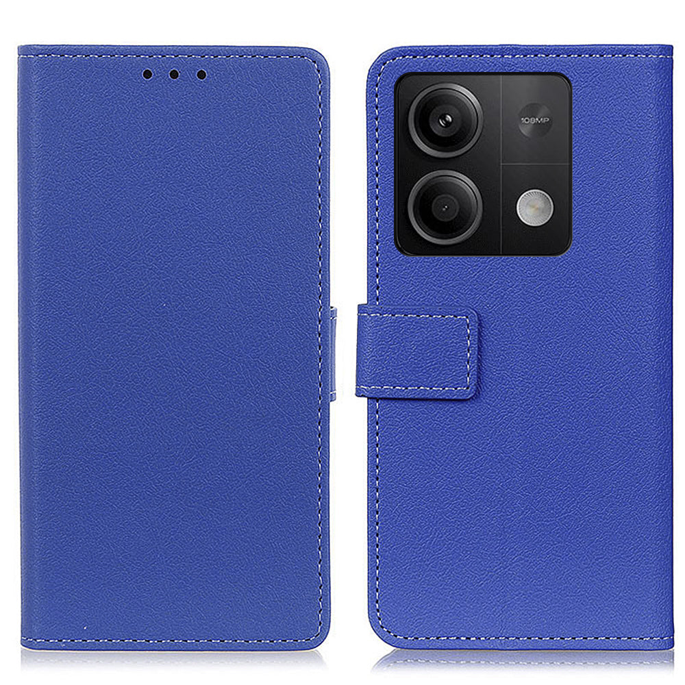 For Xiaomi Redmi Note 13 5G / 13 5G (China) Case PU Leather Shockproof Phone Wallet Cover - Blue