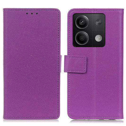 For Xiaomi Redmi Note 13 5G / 13 5G (China) Case PU Leather Shockproof Phone Wallet Cover - Purple