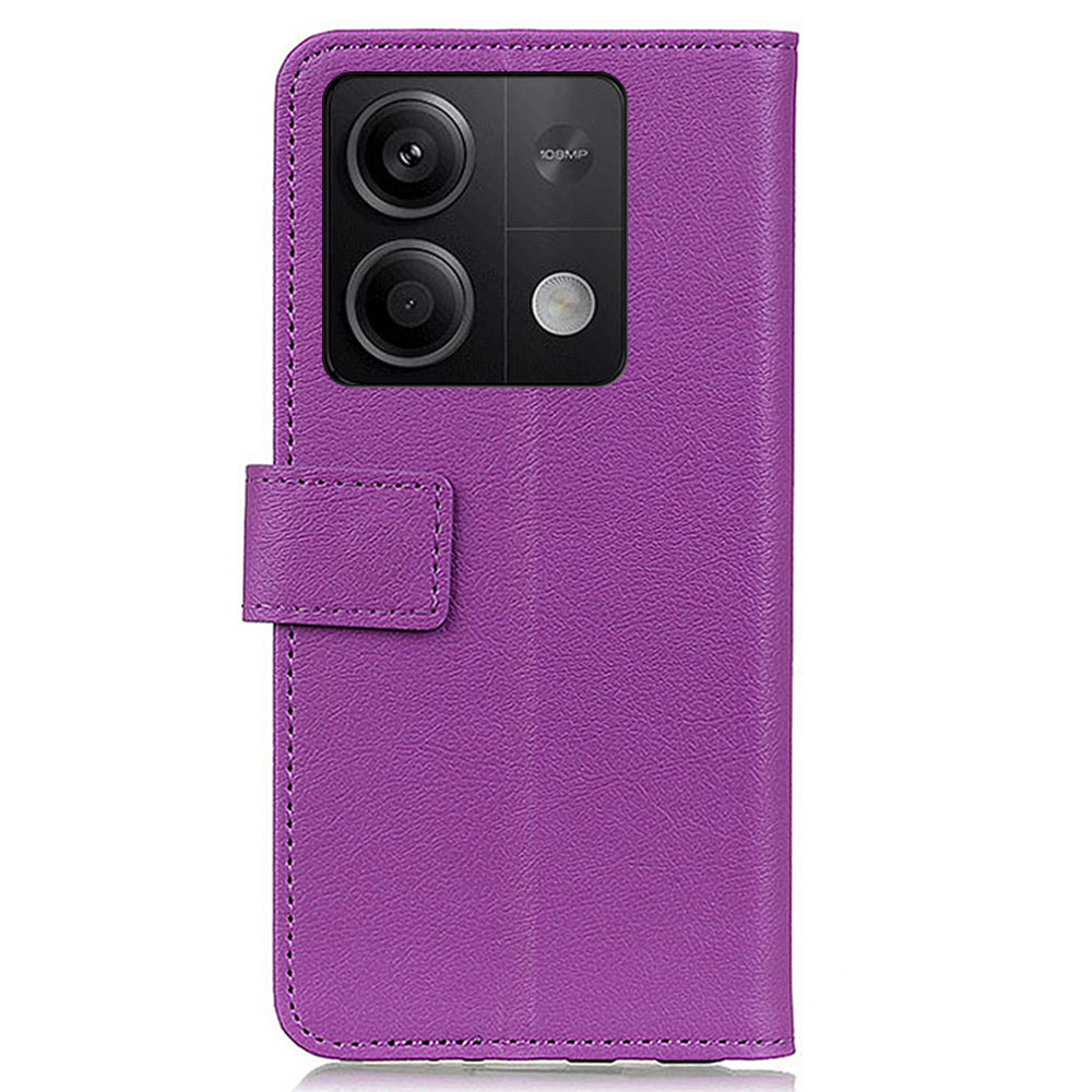 For Xiaomi Redmi Note 13 5G / 13 5G (China) Case PU Leather Shockproof Phone Wallet Cover - Purple