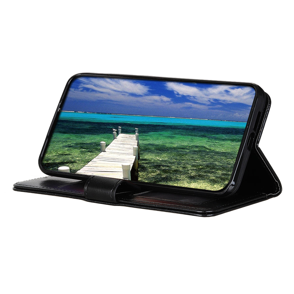 For Xiaomi Redmi Note 13 5G / 13 5G (China) Case Phone Leather Cover with Stand Wallet - Black