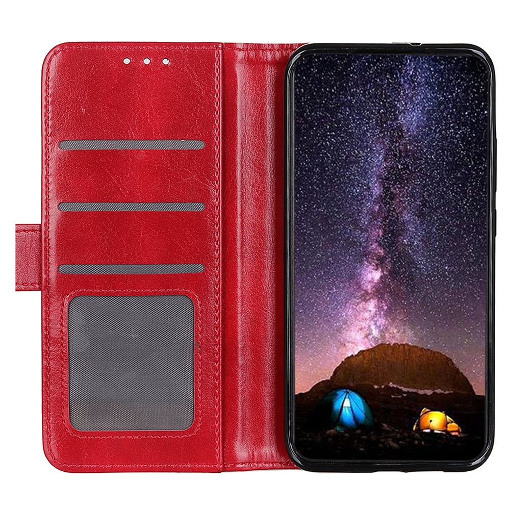 For Xiaomi Redmi Note 13 5G / 13 5G (China) Case Phone Leather Cover with Stand Wallet - Red