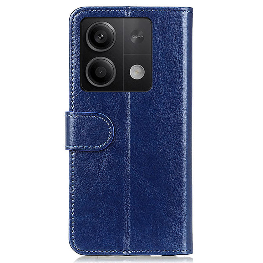 For Xiaomi Redmi Note 13 5G / 13 5G (China) Case Phone Leather Cover with Stand Wallet - Blue