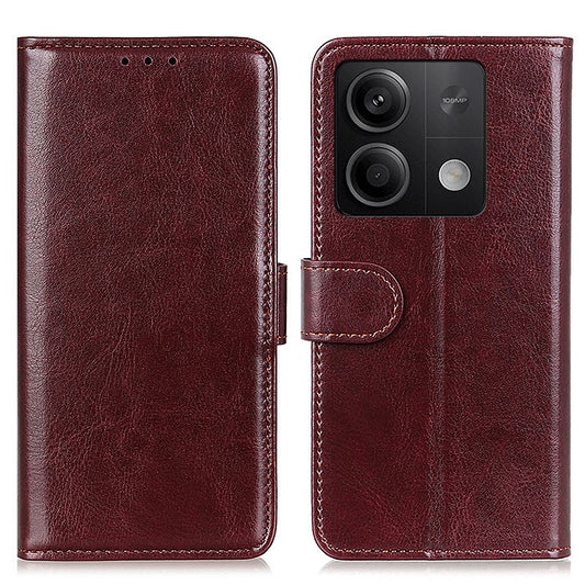 For Xiaomi Redmi Note 13 5G / 13 5G (China) Case Phone Leather Cover with Stand Wallet - Brown
