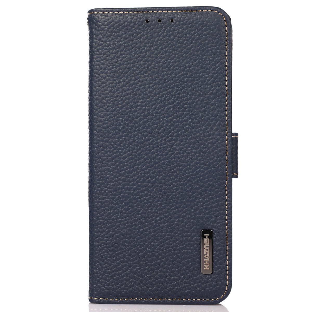 KHAZNEH For Xiaomi Redmi Note 13 5G / 13 5G (China) Phone Case RFID Blocking Genuine Cow Leather Cover - Blue