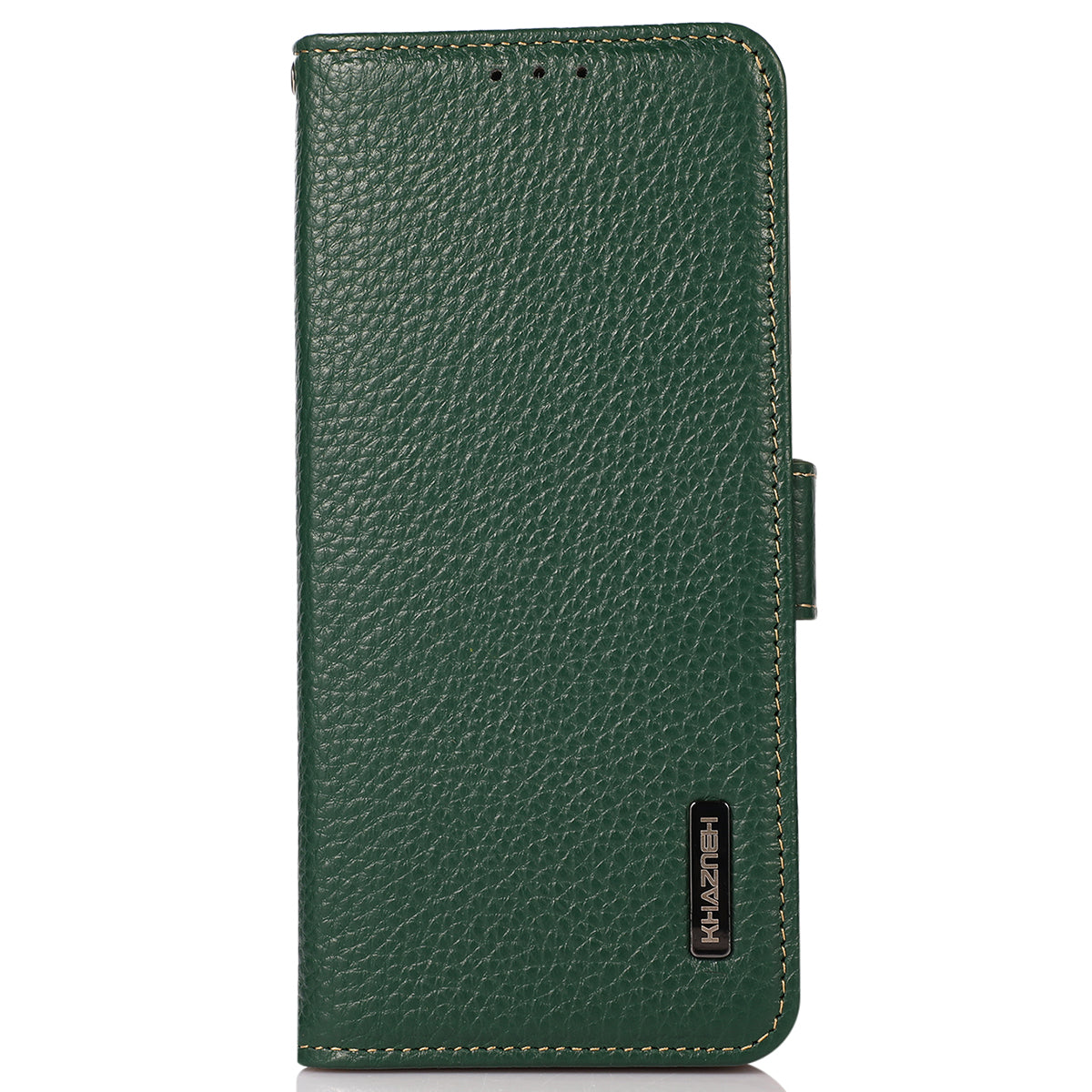 KHAZNEH For Xiaomi Redmi Note 13 5G / 13 5G (China) Phone Case RFID Blocking Genuine Cow Leather Cover - Green