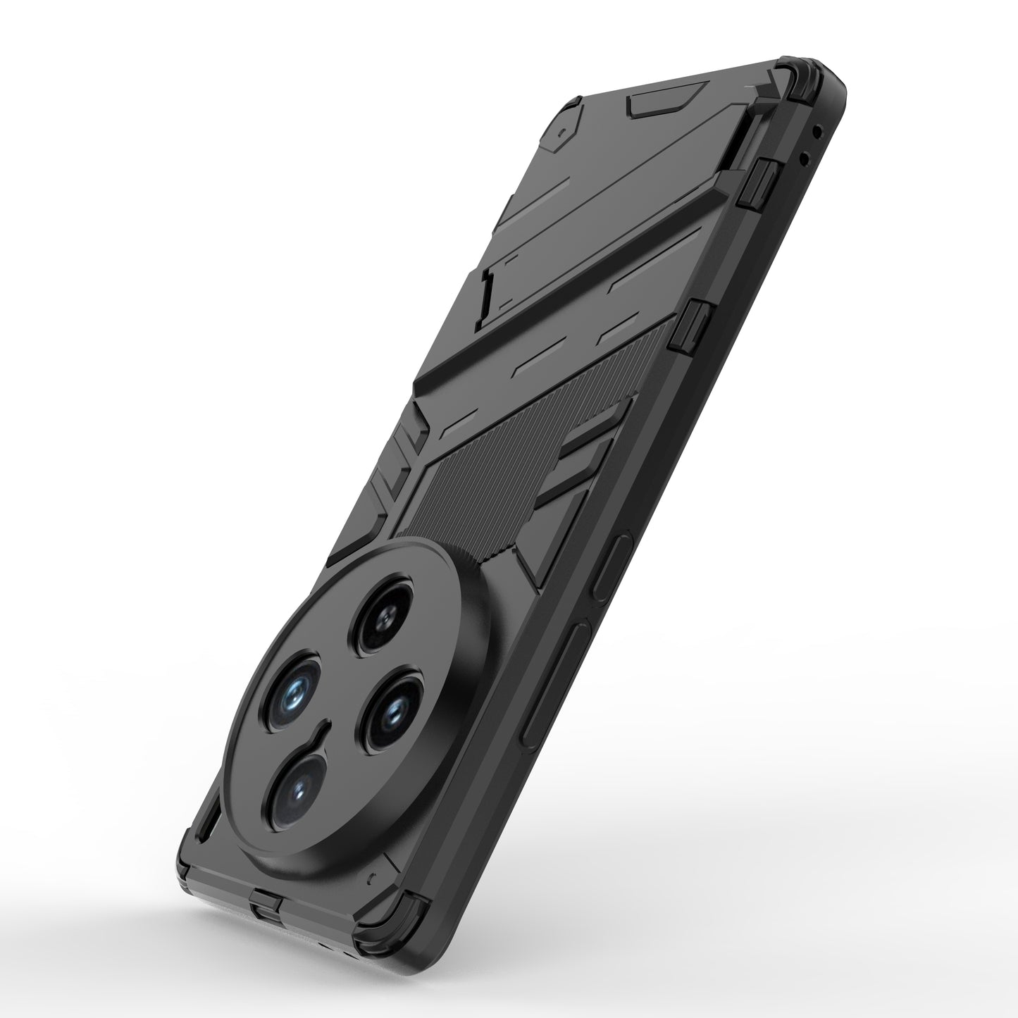 For vivo X100 Pro 5G Kickstand Phone Case Dual Layer Shock-Absorption Cover - Black