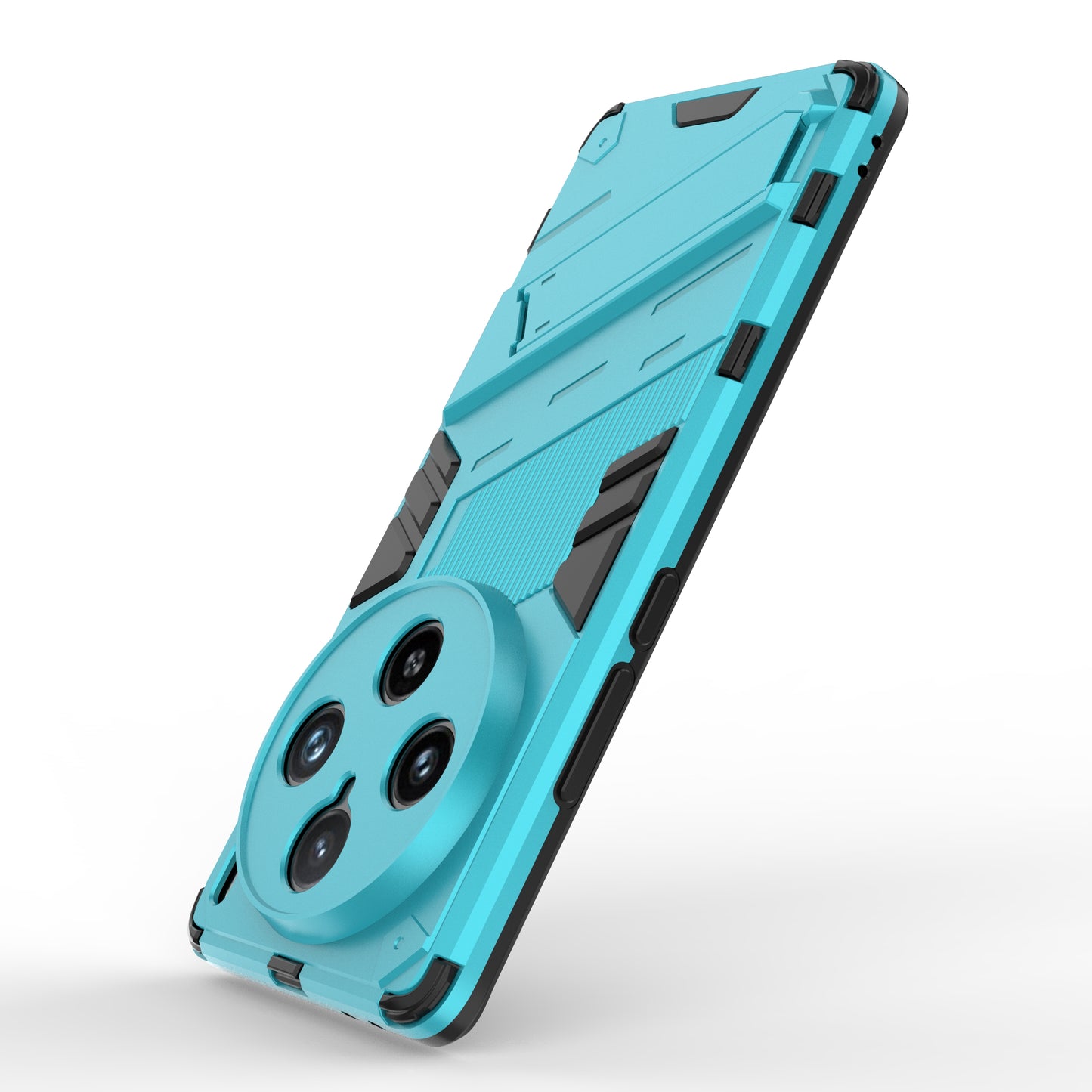 For vivo X100 Pro 5G Kickstand Phone Case Dual Layer Shock-Absorption Cover - Baby Blue