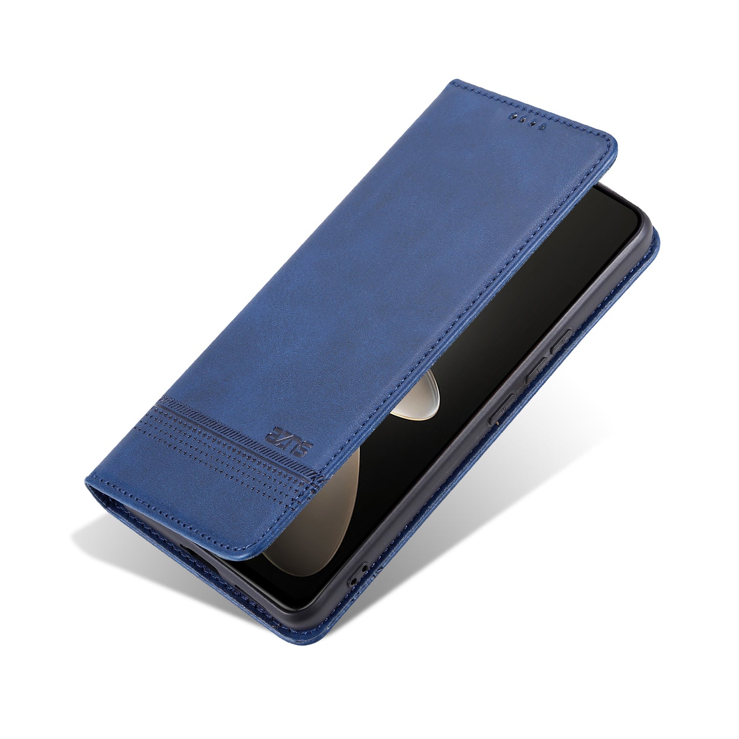 AZNS For vivo X100 5G Phone Case Flip Stand PU Leather Protective Cover - Blue