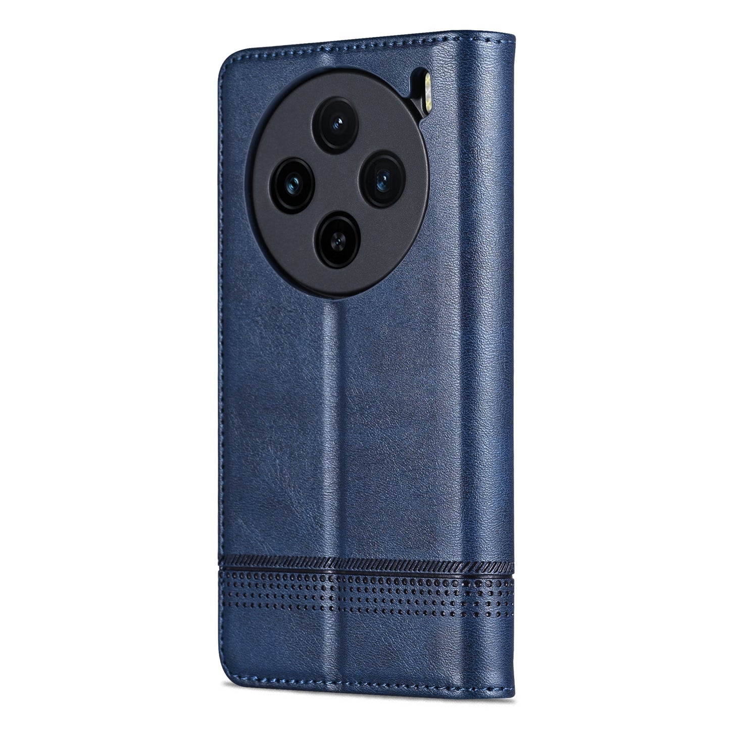 AZNS For vivo X100 5G Phone Case Flip Stand PU Leather Protective Cover - Blue