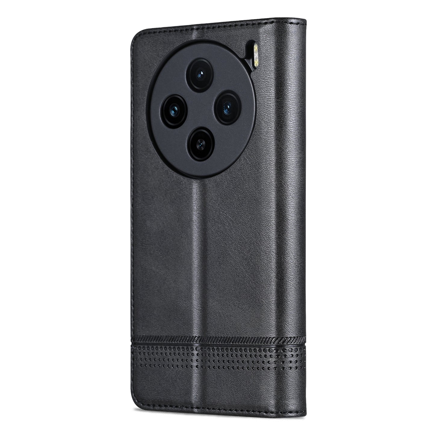 AZNS For vivo X100 5G Phone Case Flip Stand PU Leather Protective Cover - Black
