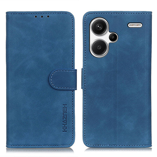 KHAZNEH For Xiaomi Redmi Note 13 Pro+ 5G Stand Case PU Leather Retro Cell Phone Cover - Blue