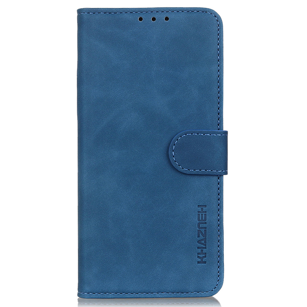 KHAZNEH For Xiaomi Redmi Note 13 Pro+ 5G Stand Case PU Leather Retro Cell Phone Cover - Blue