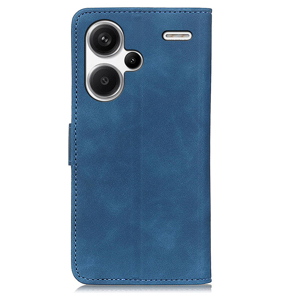 KHAZNEH For Xiaomi Redmi Note 13 Pro+ 5G Stand Case PU Leather Retro Cell Phone Cover - Blue