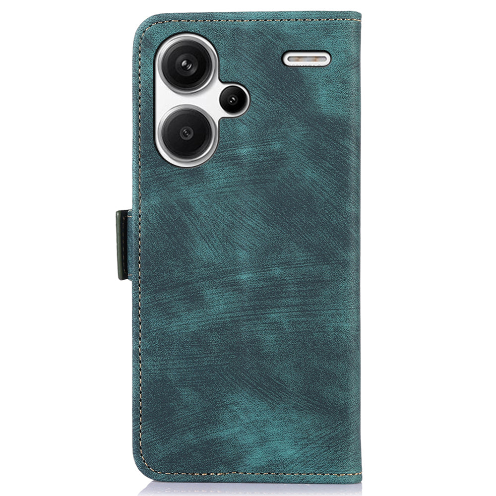 ABEEL For Xiaomi Redmi Note 13 Pro+ 5G Cell Phone Case PU Leather Wallet Vintage Flip Cover - Green