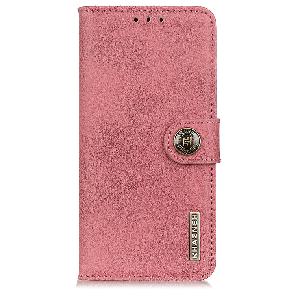 KHAZNEH For Xiaomi Redmi Note 13 Pro 5G / Poco X6 5G Cell Phone Cases Cowhide Texture Wallet Cover - Pink
