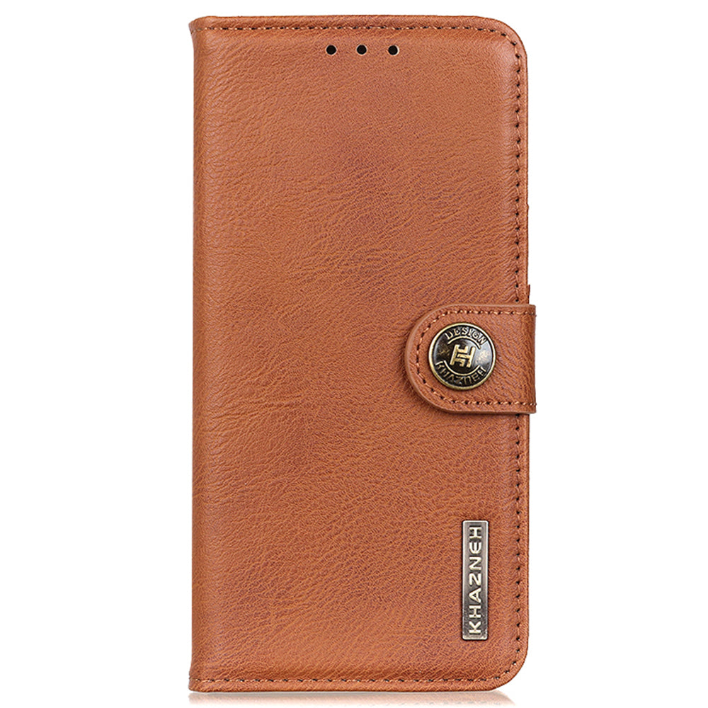 KHAZNEH For Xiaomi Redmi Note 13 Pro 5G / Poco X6 5G Cell Phone Cases Cowhide Texture Wallet Cover - Brown