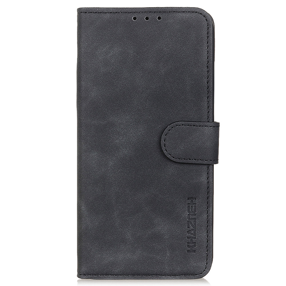 KHAZNEH For Xiaomi Redmi Note 13 Pro 5G / Poco X6 5G Case Retro PU Leather Cell Phone Cover - Black