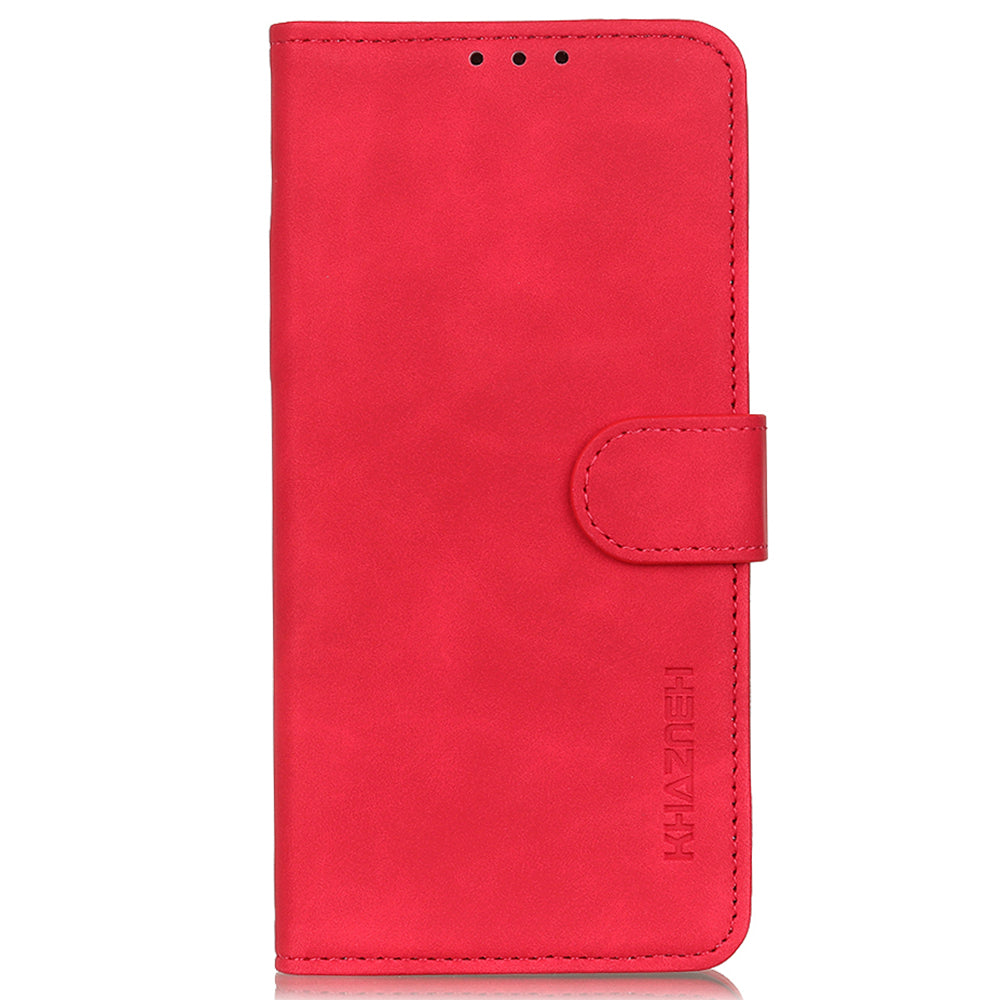 KHAZNEH For Xiaomi Redmi Note 13 Pro 5G / Poco X6 5G Case Retro PU Leather Cell Phone Cover - Red
