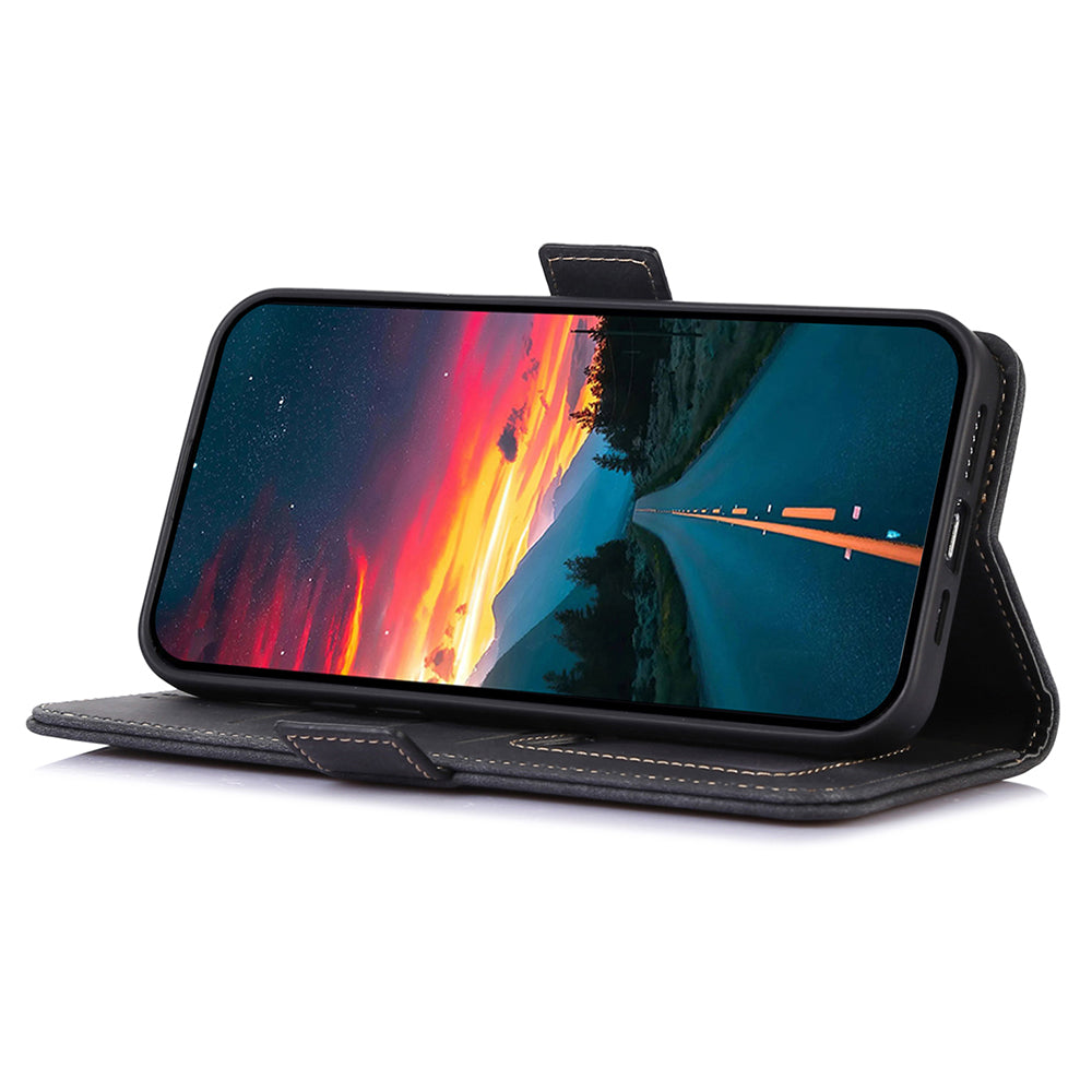 ABEEL For Xiaomi Redmi Note 13 5G Case Retro PU Leather Wallet Flip Phone Protector - Black