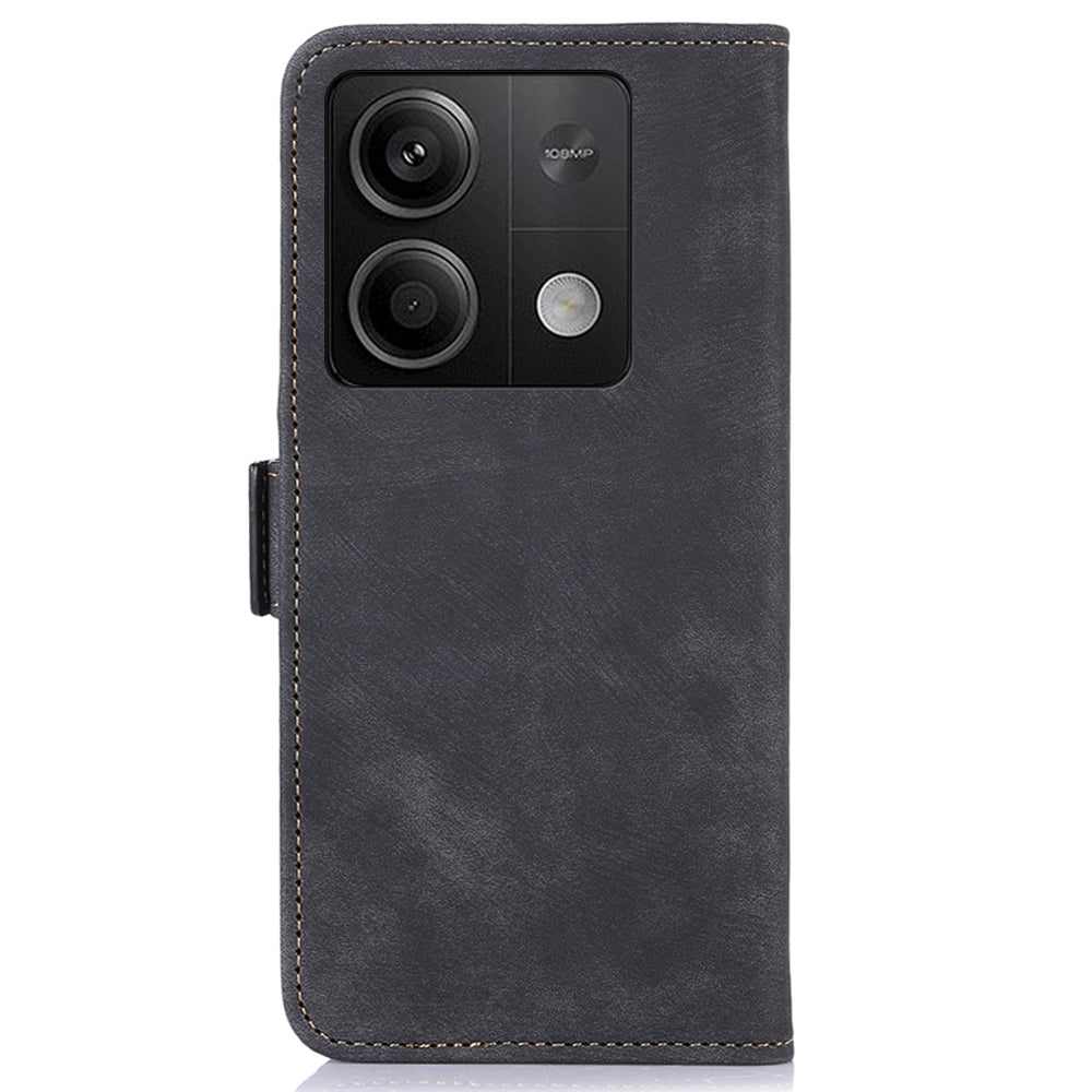 ABEEL For Xiaomi Redmi Note 13 5G Case Retro PU Leather Wallet Flip Phone Protector - Black
