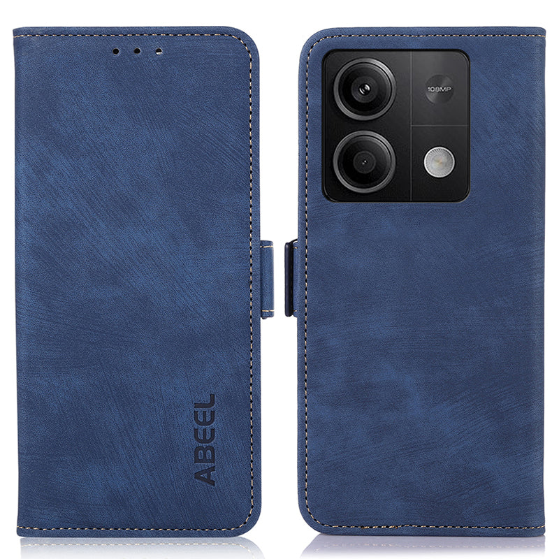ABEEL For Xiaomi Redmi Note 13 5G Case Retro PU Leather Wallet Flip Phone Protector - Blue