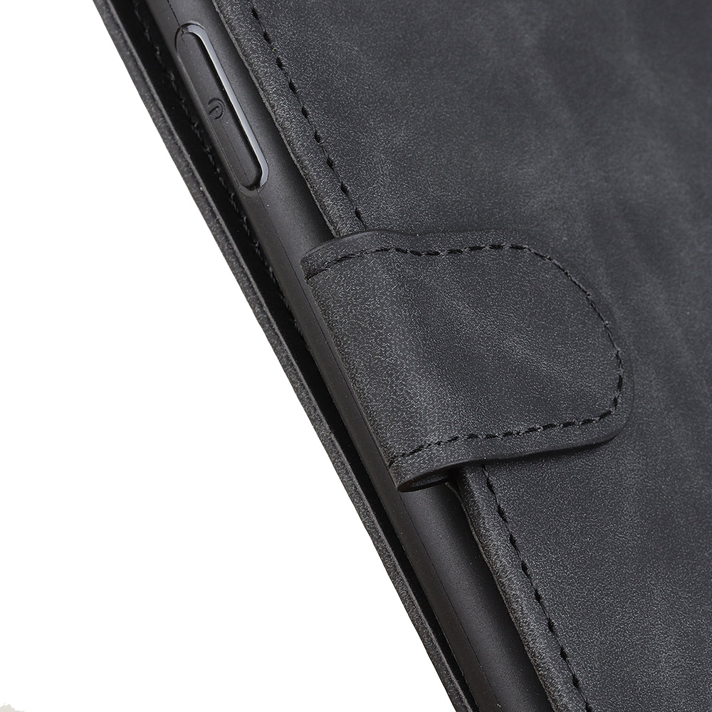 KHAZNEH For Xiaomi Redmi Note 13 5G Case Retro PU Leather Smart Phone Stand Cover - Black