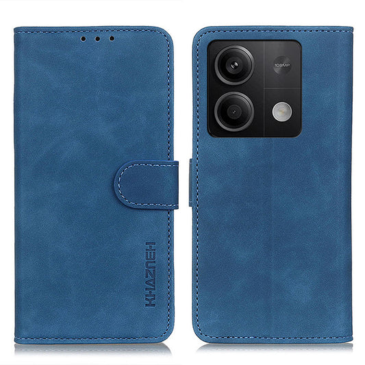KHAZNEH For Xiaomi Redmi Note 13 5G Case Retro PU Leather Smart Phone Stand Cover - Blue