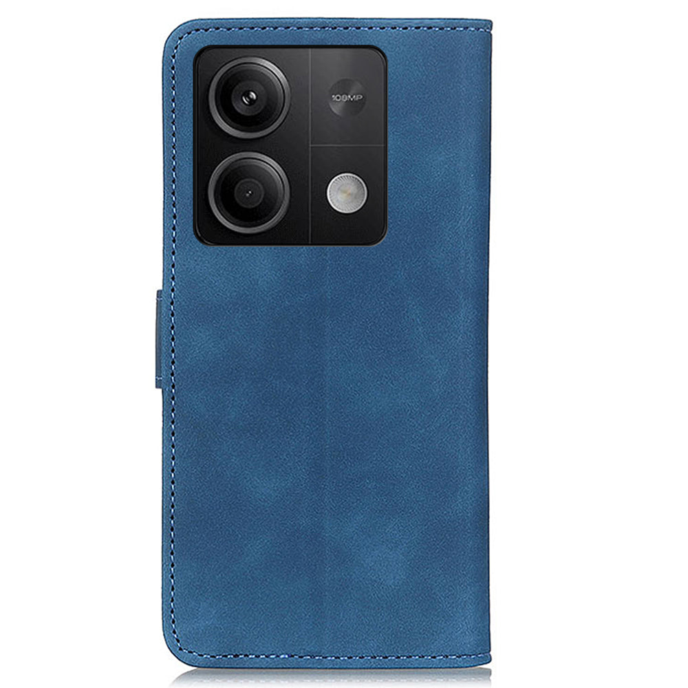 KHAZNEH For Xiaomi Redmi Note 13 5G Case Retro PU Leather Smart Phone Stand Cover - Blue