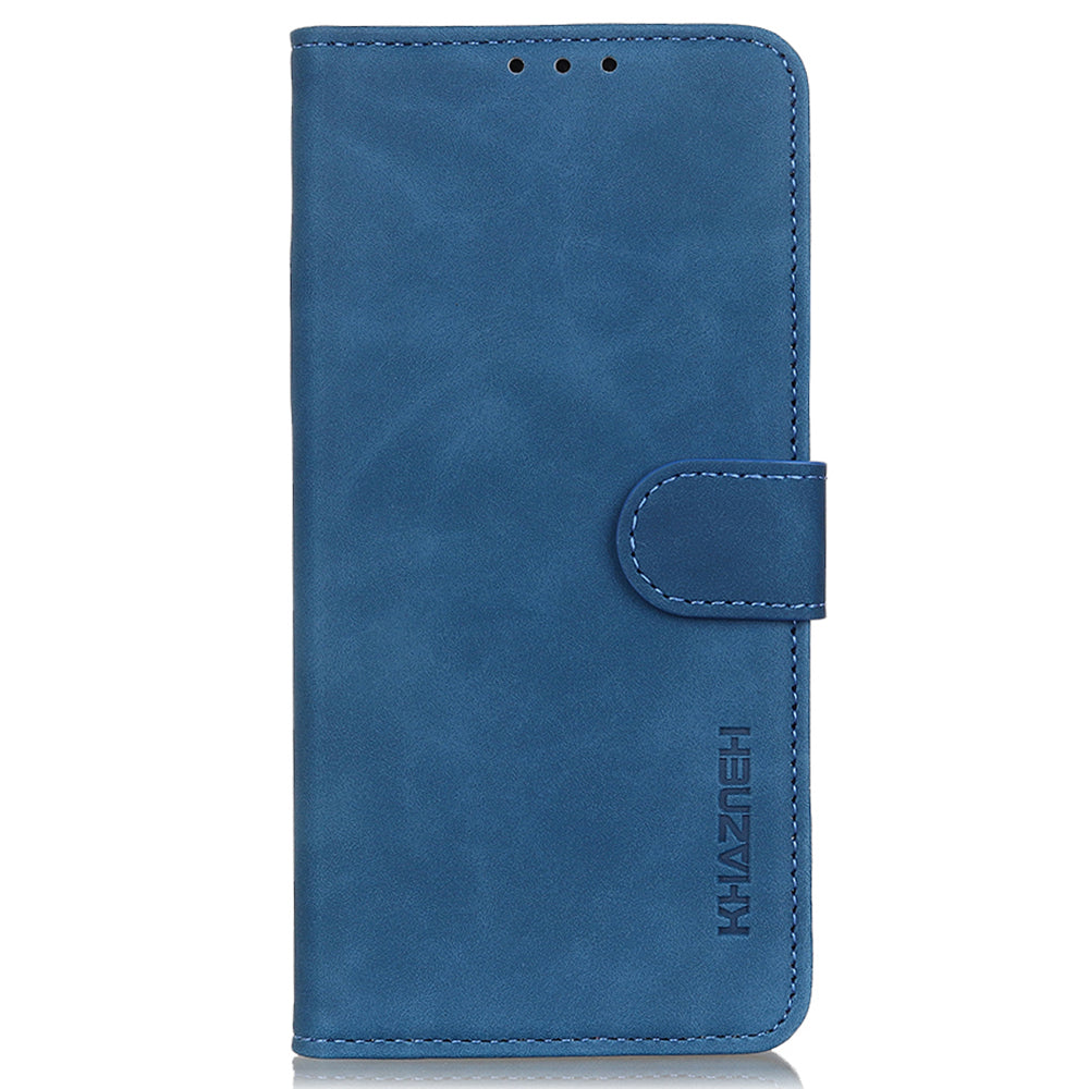 KHAZNEH For Xiaomi Redmi Note 13 5G Case Retro PU Leather Smart Phone Stand Cover - Blue