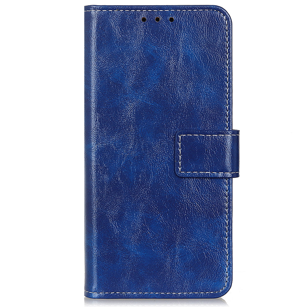 For Xiaomi Redmi Note 13 5G Case PU Leather Crazy Horse Texture Mobile Phone Wallet Cover - Blue
