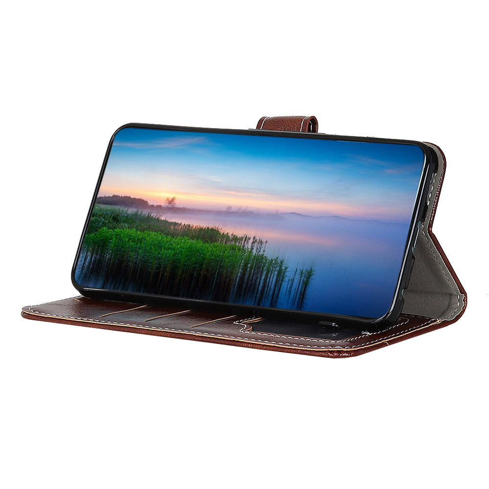 For Xiaomi Redmi Note 13 5G Case PU Leather Crazy Horse Texture Mobile Phone Wallet Cover - Brown