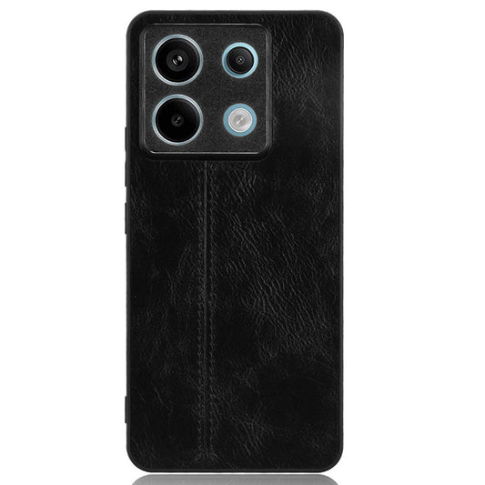 For Xiaomi Redmi Note 13 Pro 5G / Poco X6 5G Phone Case PU Leather Coated PC+TPU Cover - Black