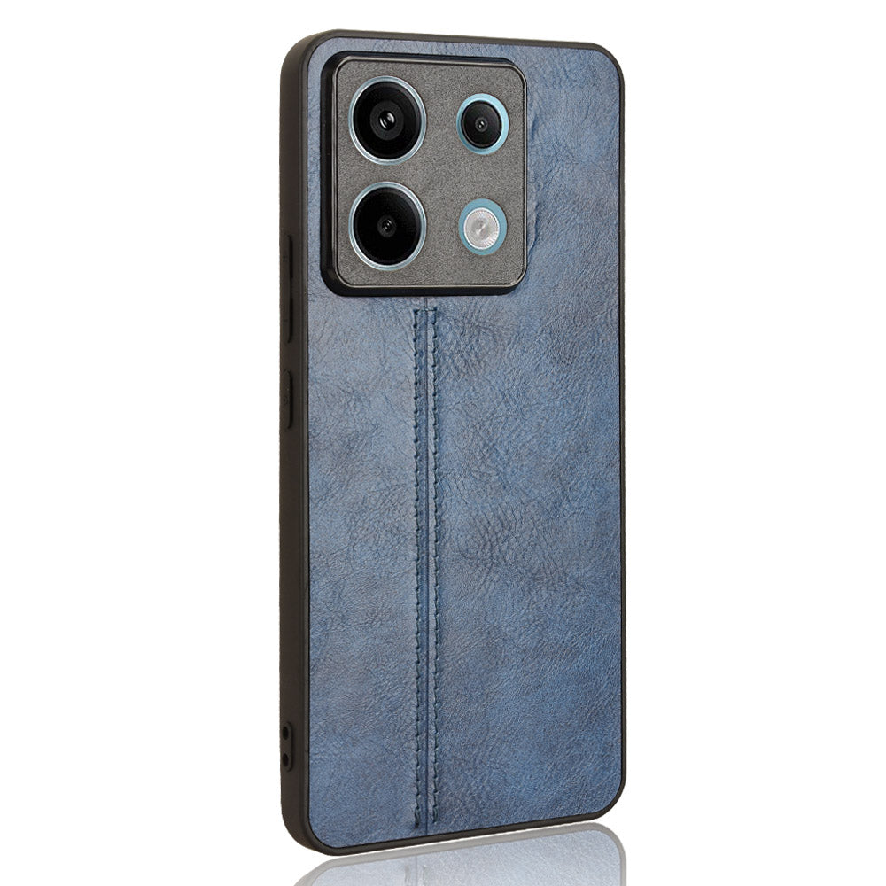 For Xiaomi Redmi Note 13 Pro 5G / Poco X6 5G Phone Case PU Leather Coated PC+TPU Cover - Blue