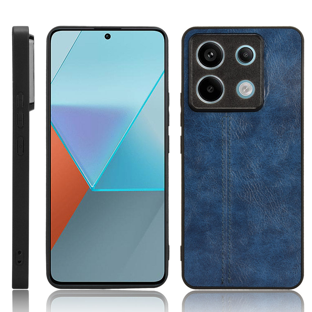 For Xiaomi Redmi Note 13 Pro 5G / Poco X6 5G Phone Case PU Leather Coated PC+TPU Cover - Blue