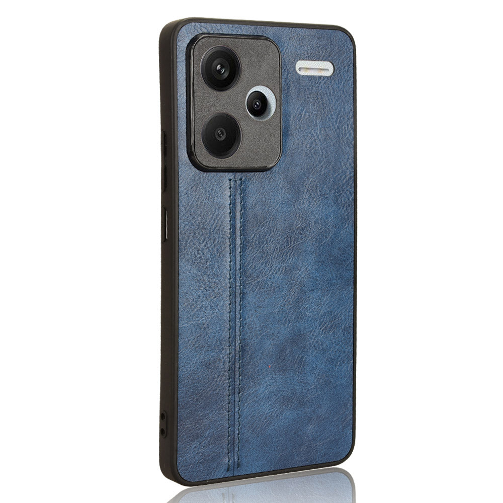 For Xiaomi Redmi Note 13 Pro+ 5G Phone Case Cowhide Texture Impact Absorption Cover - Blue