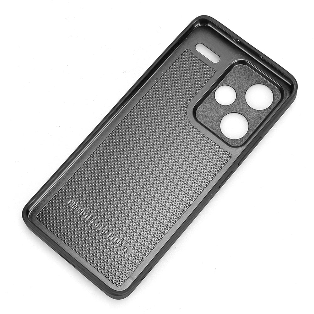 For Xiaomi Redmi Note 13 Pro+ 5G Phone Case Cowhide Texture Impact Absorption Cover - Red
