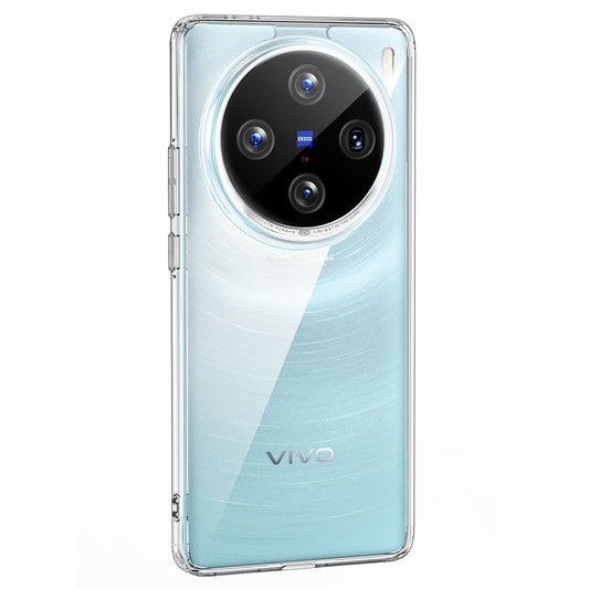 For vivo X100 5G Cell Phone Case TPU + PC Reinforced Corner Back Shell - Transparent