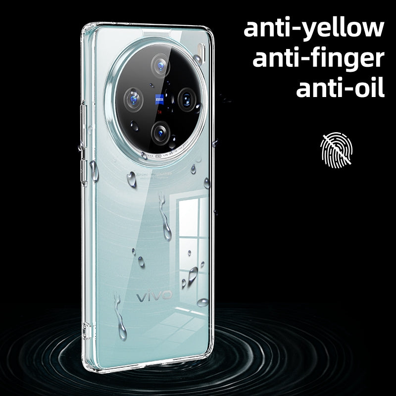 For vivo X100 5G Cell Phone Case TPU + PC Reinforced Corner Back Shell - Transparent