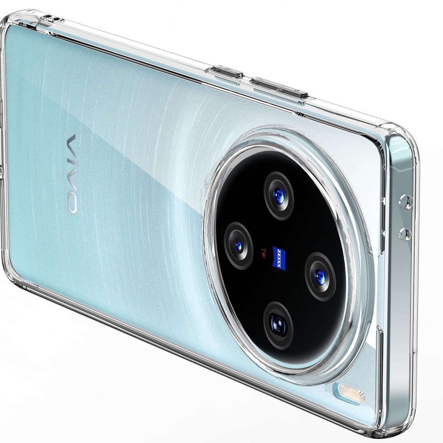For vivo X100 5G Cell Phone Case TPU + PC Reinforced Corner Back Shell - Transparent