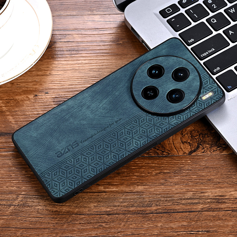 AZNS For vivo X100 5G Phone Case PU Leather+TPU Slim Protective Shockproof Cover - Green