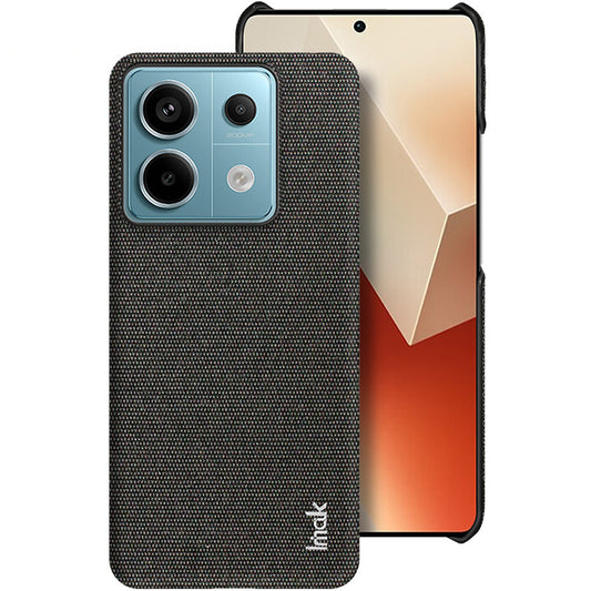 IMAK Ruiyi Series for Xiaomi Redmi Note 13 Pro 5G / Poco X6 5G Case Cloth Texture PU+PC Phone Cover - Black