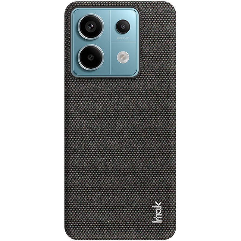 IMAK Ruiyi Series for Xiaomi Redmi Note 13 Pro 5G / Poco X6 5G Case Cloth Texture PU+PC Phone Cover - Black