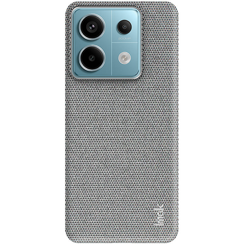 IMAK Ruiyi Series for Xiaomi Redmi Note 13 Pro 5G / Poco X6 5G Case Cloth Texture PU+PC Phone Cover - Light Grey