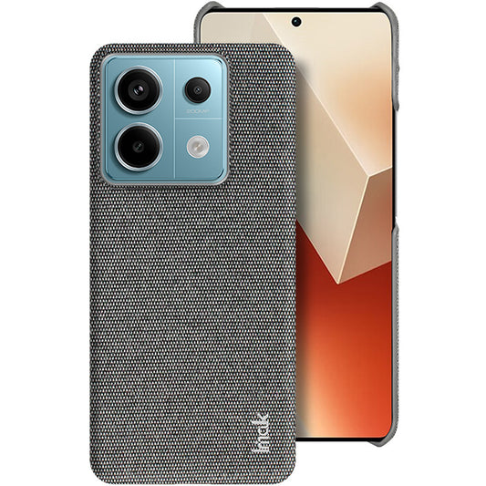IMAK Ruiyi Series for Xiaomi Redmi Note 13 Pro 5G / Poco X6 5G Case Cloth Texture PU+PC Phone Cover - Dark Grey