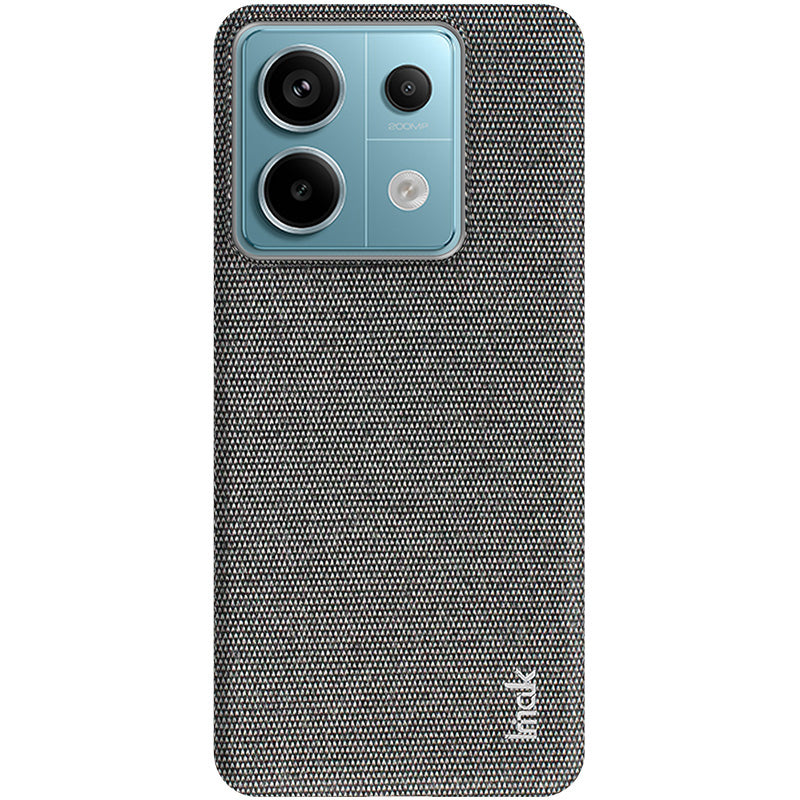 IMAK Ruiyi Series for Xiaomi Redmi Note 13 Pro 5G / Poco X6 5G Case Cloth Texture PU+PC Phone Cover - Dark Grey