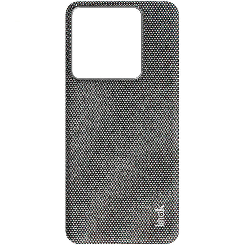 IMAK Ruiyi Series for Xiaomi Redmi Note 13 Pro 5G / Poco X6 5G Case Cloth Texture PU+PC Phone Cover - Dark Grey