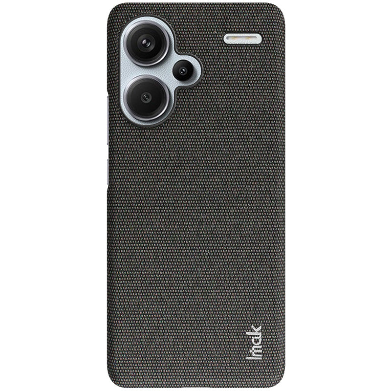 IMAK Ruiyi Series for Xiaomi Redmi Note 13 Pro+ 5G Back Case Cloth Texture PU+PC Cover Protector - Black