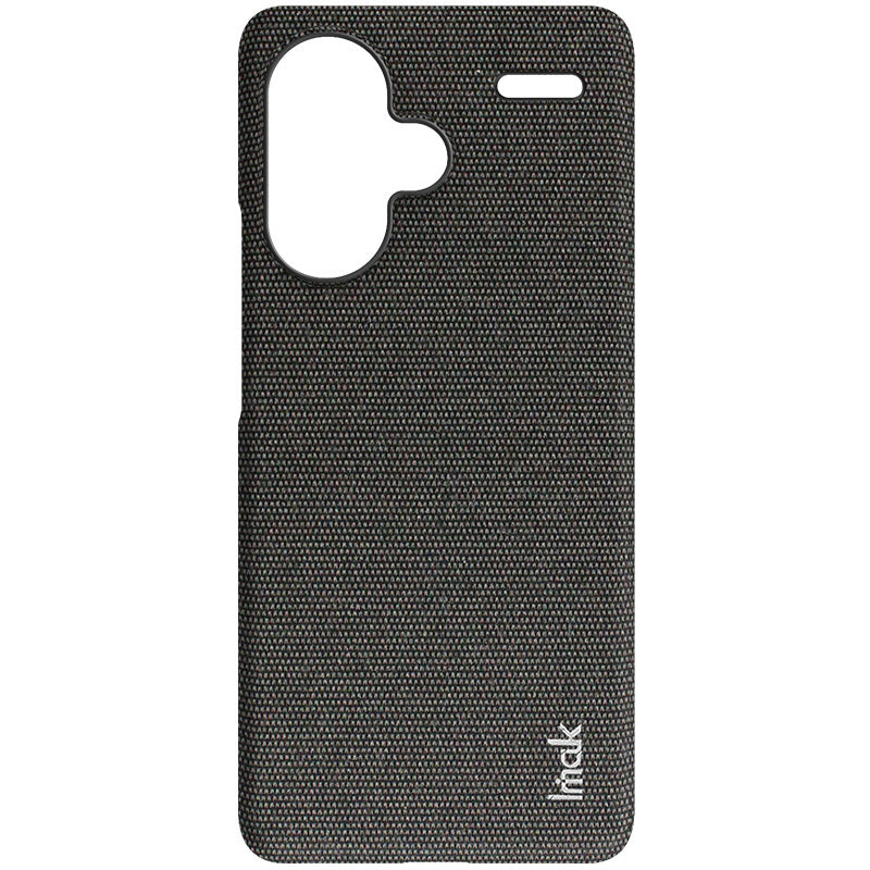 IMAK Ruiyi Series for Xiaomi Redmi Note 13 Pro+ 5G Back Case Cloth Texture PU+PC Cover Protector - Black